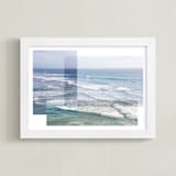 "Patchwork Seascape" - Art Print in Sea Blue by Annie Shapiro - Framed