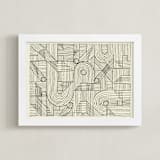 "Sketchy Pattern" - Art Print in Charcoal by Katie Zimpel - Framed