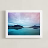 "Desert's Edge" - Art Print in Turquoise Blue by Eric Clegg - Framed