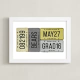 "License Memories" - Custom Print in Mustard by Johanna Phillips Huuva - Framed