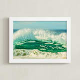 "The Wave I" - Art Print in Ocean Green by Debra Butler - Framed