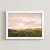"Hazy Mountain High" - Art Print in Green Hills by Emmy Hagen - Framed