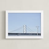 "Blue Bridge" - Art Print in Baby Blue Industrial by Kitty Seeber - Framed