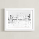 "nyc night lights " - Art Print in Black and White by Kaitlin Rebesco - Framed