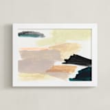 "Summer Skies" - Art Print in fluorescent orange by Lauren Packard - Framed