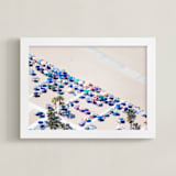 "Umbrella Club" - Art Print in Deep Blue by Caroline Mint - Framed