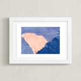 "South Carolina in Paint" - Art Print in South Carolina Blue by Denise Wong - Framed