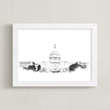"Capitol Building" - Art Print in Charcoal by Paul Berthelot - Framed