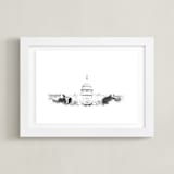 "Capitol Building" - Art Print in Charcoal by Paul Berthelot - Framed