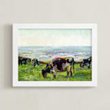 "Marin Cows" - Art Print in Holstein by Alex Elko Design - Framed