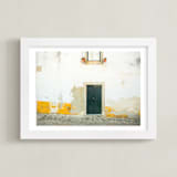 "Óbidos" - Art Print in Mustard Yellow by Heather Deffense - Framed