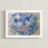 "Orbit" - Art Print in Cobalt Blue by Denise Wong - Framed
