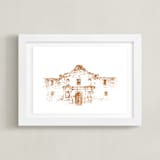 "The Alamo" - Art Print in Rust by Paul Berthelot - Framed