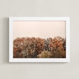 "Oak Leaves and Snowflakes" - Art Print in Autumn Oak by ALICIA BOCK - Framed