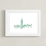 "Parliament Hill" - Art Print in Verdigris by Paul Berthelot - Framed