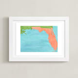 "Florida in Paint" - Art Print in Florida Orange by Denise Wong - Framed