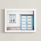 "Modesty" - Art Print in Blueish White by Alexandra Feo - Framed