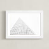 "Pyramid Building" - Art Print in Grey by Anna Western - Framed