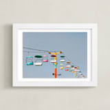 "Boardwalk Brights" - Art Print in Sky Blue by Janel Galvez - Framed