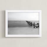 "Broken Dock at Nightfall" - Art Print in Monochromatic by Mary Ann Glynn-Tusa - Framed