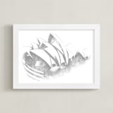 "Sydney Opera House" - Art Print in Slate by Paul Berthelot - Framed