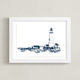 "Boston Light" - Art Print in Marine by Paul Berthelot - Framed