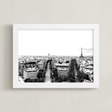 "The Streets of Paris" - Art Print in Black and White by Kelsey McNatt - Framed