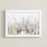 "Big Apple Blur" - Art Print in Beige by 1885 Atelier - Framed