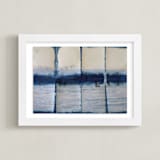 "Waiting in Indigo" - Art Print in Indigo by Annie Seaton - Framed