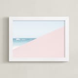 "Pink Umbrella" - Art Print in Blush by Kira Noel Oschipok - Framed