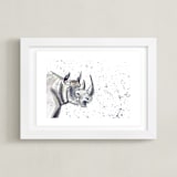 "Rhino" - Art Print in Storm by Holly Royval - Framed