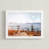 "Desert Super Moon" - Art Print in Mist by Kate Baird - Framed