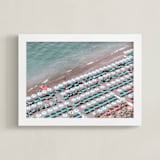 "Spiaggia Grande" - Art Print in Cyan by Heather Loriece - Framed