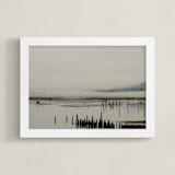"Fog at the Beach in the PNW" - Art Print in Foggy Brown by Katie Buckman - Framed