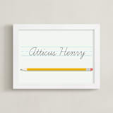 "The Write Stuff" - Personalized Art Print in Mint by Sarah Cohn - Framed