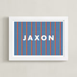 "Classic Prep" - Personalized Art Print in Blue by AK Graphics - Framed