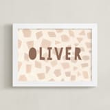 "Safari Friends 2" - Personalized Art Print in Brown by Teju Reval - Framed