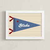 "Little Slugger Series 2" - Personalized Art Print in Denim by Pinky Diamond Studio - Framed