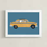 "New York" - Personalized Art Print in Taxi by Jenna Holcomb - Framed