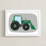 "Front End Loader Tractor" - Personalized Art Print in Field by Rebecca Marchese - Framed