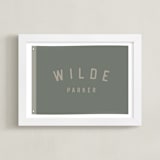 "Name Flag" - Personalized Art Print in Army Green by taylorVdesign - Framed