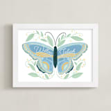 "Flutter & Fly" - Personalized Art Print in Sun and Sky by Blue Ombre co - Framed