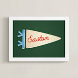 "Proud Pennant" - Personalized Art Print in Forest by Amy Kross - Framed