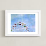 "Rainbow ride." - Art Print in beach mist blue by Dawn Smith - Framed