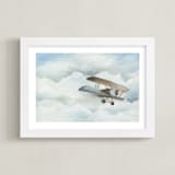 "The Cloud Plane" - Art Print in Baby Blue by Sarah Holden - Framed