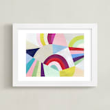 "Geometric Play" - Art Print in Bright Red by melanie mikecz - Framed