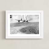 "Let it roll 2" - Art Print in black and white by Eliane Lamb - Framed
