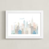 "Big City" - Art Print in Beige by Jessie Steury - Framed