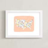 "She's a Wildflower" - Art Print in Apricot by Sara Berrenson - Framed