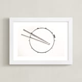 "Drummer" - Art Print in black and white by Marker Girl - Framed
